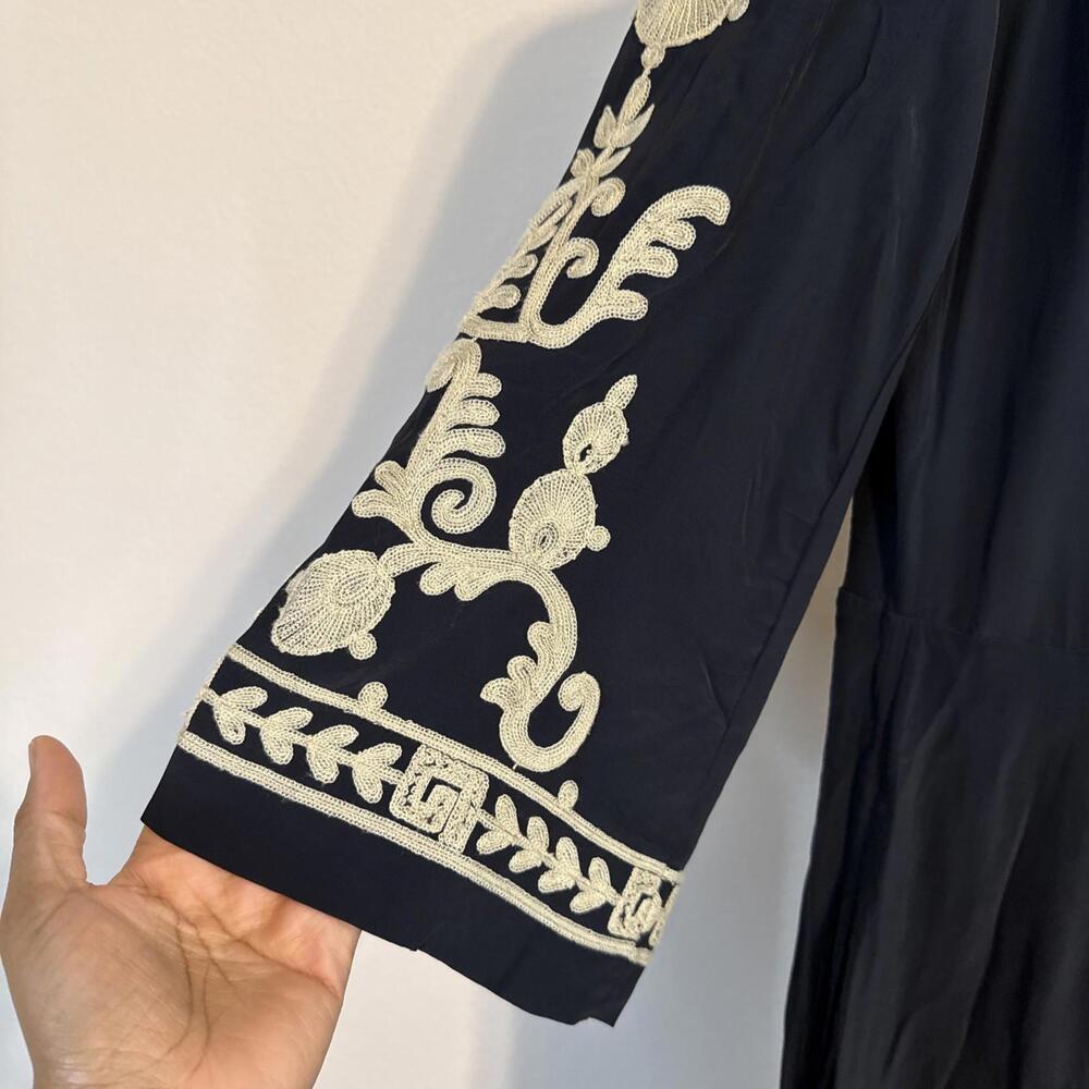 $950 Isabel Marant Etoile Embroidered Crepe 'Feliana' Midi Dress Sz: 34 US 2 - Picture 4 of 15